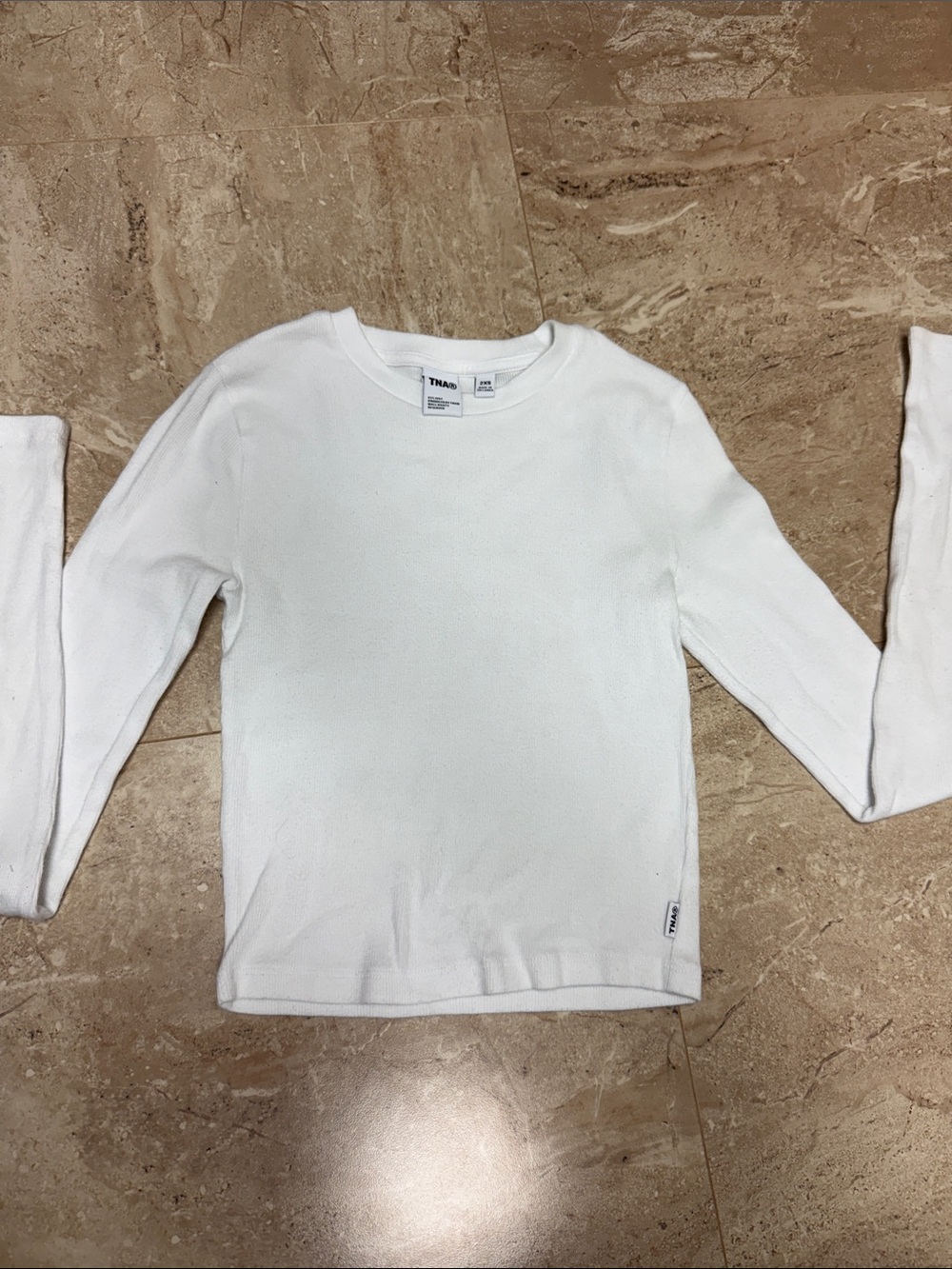 TNA Kids White Long-Sleeve Thermal Crew Tee